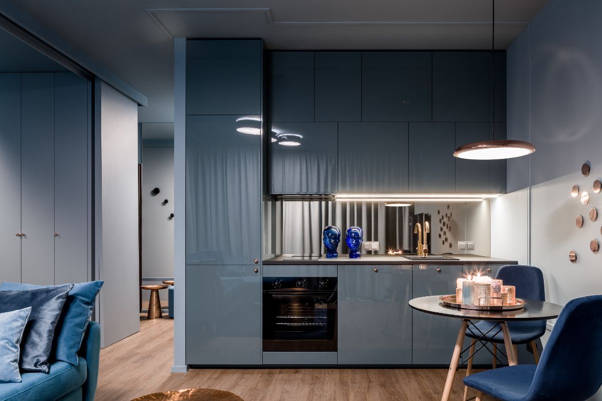 Cucina in stile moderno - open space colori di tendenza