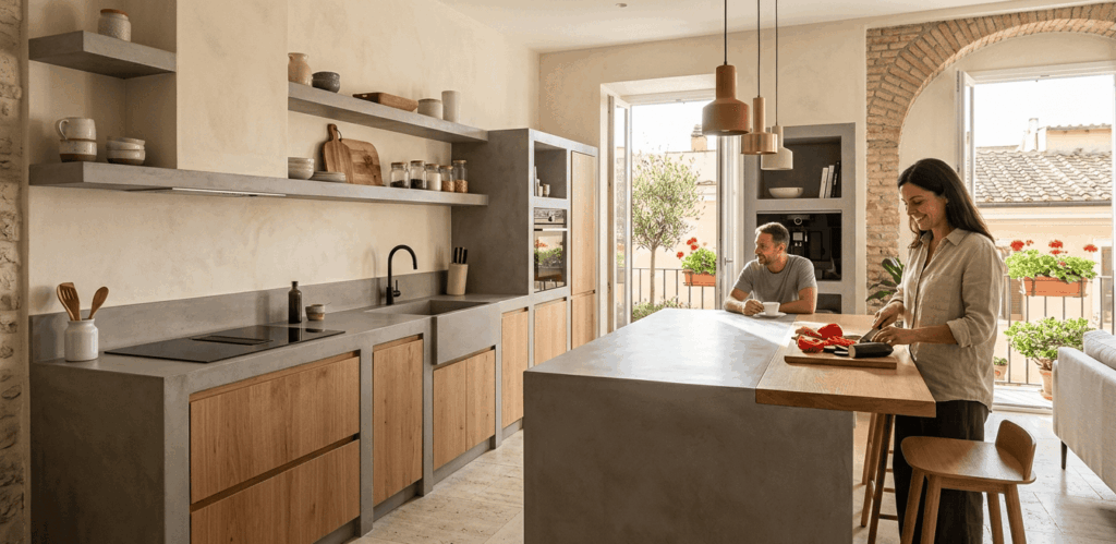 cucina in muratura moderna